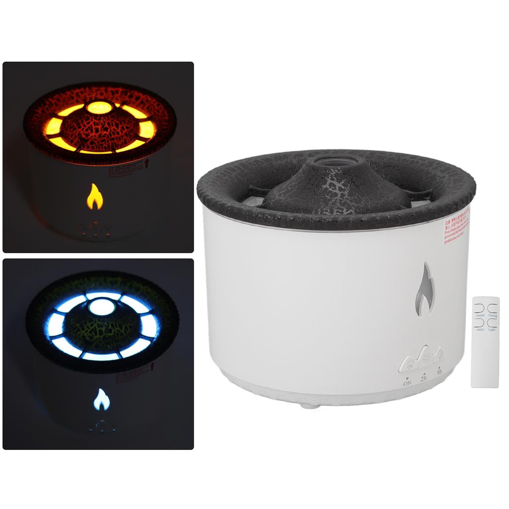 Ароматический диффузор Flame Seajelly, распыляющий увлажнитель, дымовое кольцо с дистанционным управлением, черный, трещиноватый, синий