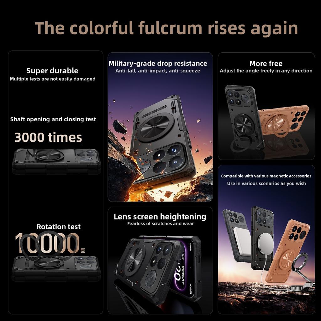 Чехол для POCO F9 Ultra / F9 Pro, ТПУ, мягкий край, магнитная подставка, защитная задняя крышка, для MagSafe, беспроводная зарядка, корпус телефона