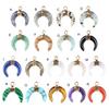 DIY Pendant Gold-Plated Edging Crescent Horn Design Natural Imitation Crystals Jade Necklace Bracelet Earrings Charm DIY Jewelry Making