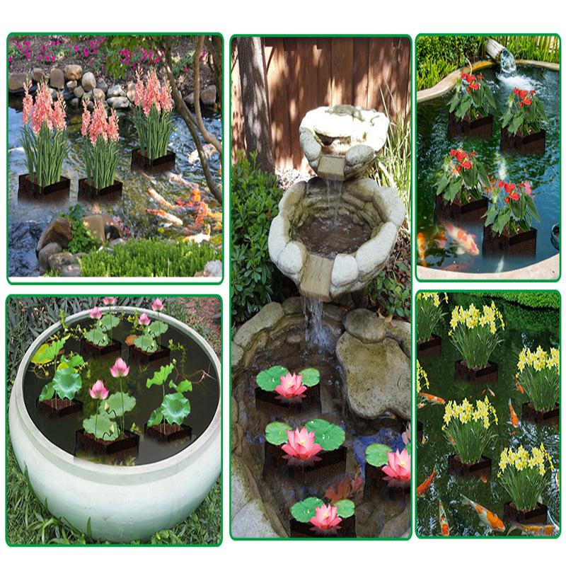 Mesh Aquatic Plant Baskets for Pond Landscaping with Handle Integration for Practical Placement and