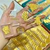 Счастливый Кот Золотой Лист Наклейка на Телефон - Амулет Богатства и Процветания