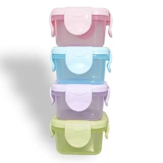 6 шт./набор Мини-контейнер для хранения продуктов Портативный контейнер для приправ с герметичной крышкой Многоразовые воздухонепроницаемые контейнеры для соуса для школы, пикника, барбекю на открытом воздухе