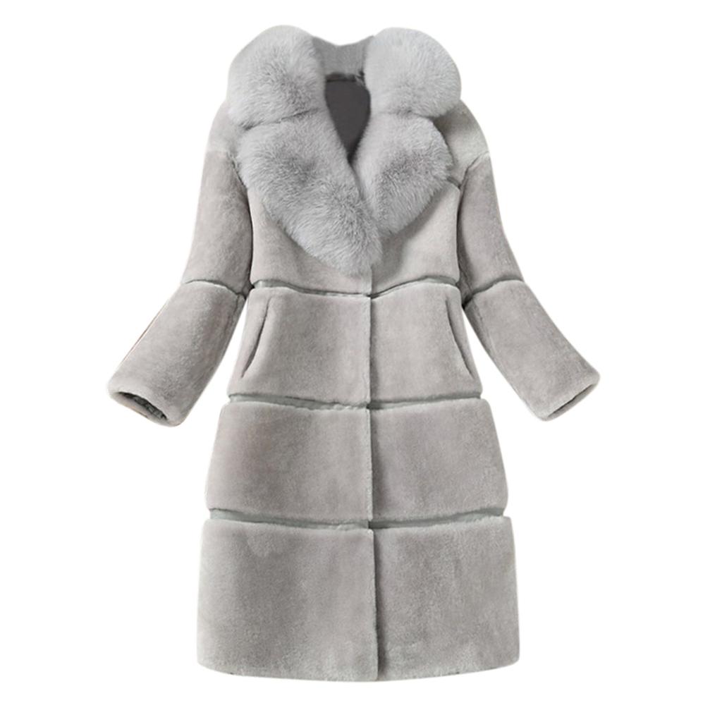 Женское искусственное пальто, элегантная толстая теплая модная верхняя одежда, длинная искусственная куртка