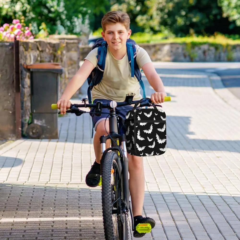 Сумка для ланча Хэллоуин Летучие мыши Ланч-бокс, Многоразовая сумка-тоут для ланча для работы в офисе, школы, пикника, пляжа, Непромокаемая сумка для мужчин и женщин