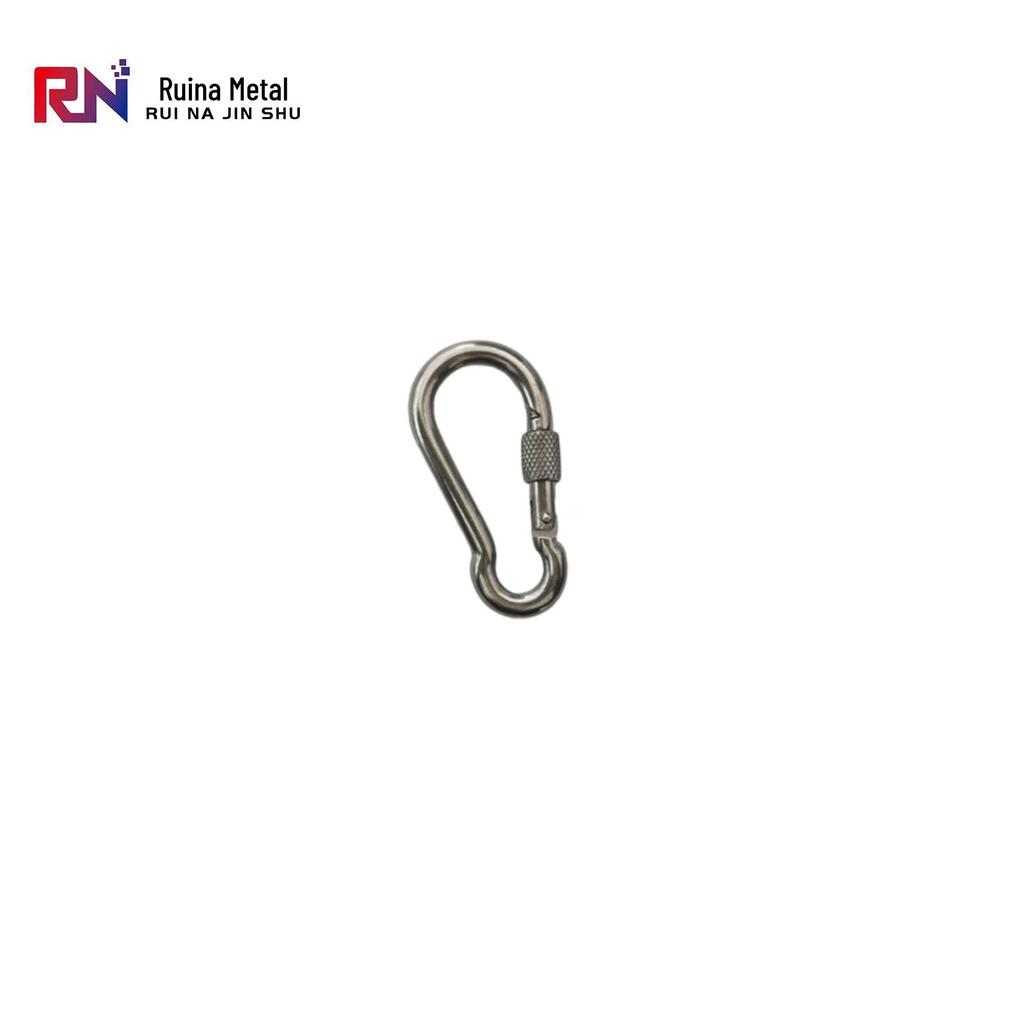 Stainless Steel Screw Spring Carabiner Keychain Safety Buckle
