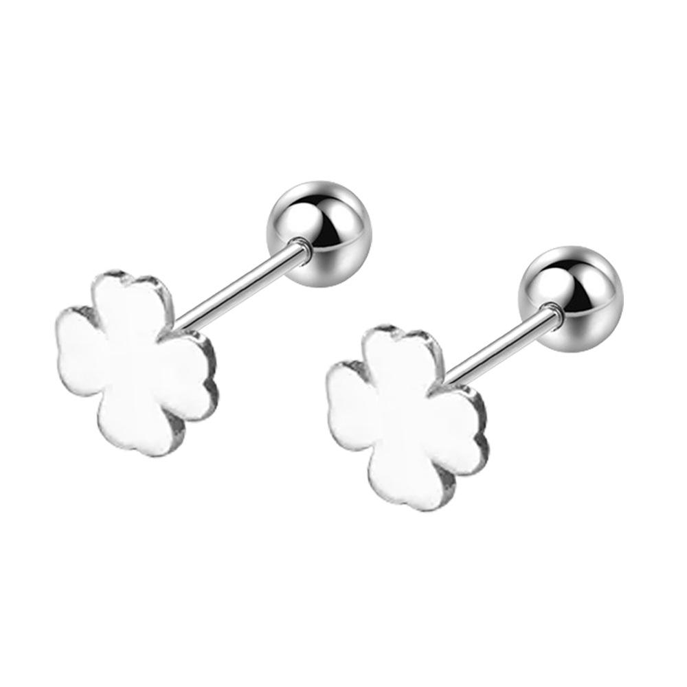 Dumbbell Silver Needle Earrings Romantic Female Ear Bone Nails Small Ear Jewelry