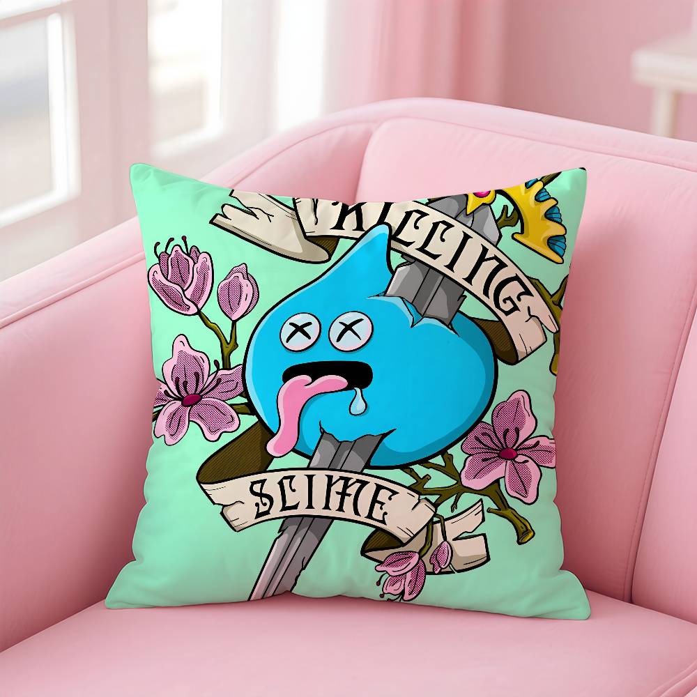 D-Dragon Quest Слайм Аниме Наволочка Противопылевая Наволочка Невидимая Молния Шелковистый Короткий Плюш Чехол на Подушку для Дивана