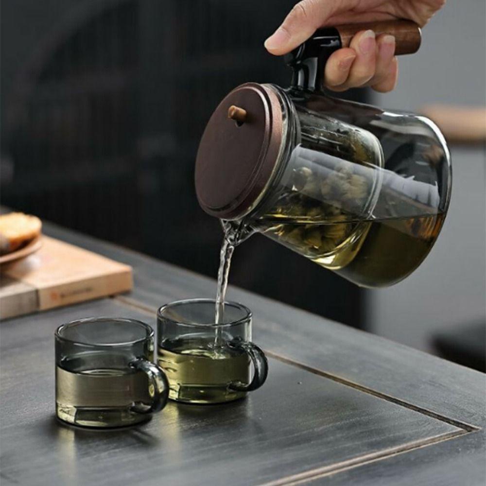 Чайник 650 мл с ситечками Креативный чайник с фильтрацией одной кнопкой Ленивый кунг-фу чайник для пролива Дом