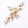 Pearl Leaf Hair Comb Alloy Base With Hand-made Decoration For Wedding