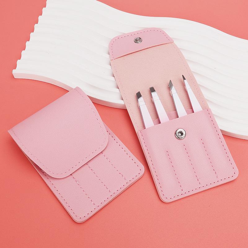 Набор лент для век из нержавеющей стали и пинцетов для бровей: 96 зажимов, плоские, скошенные и заостренные кончики