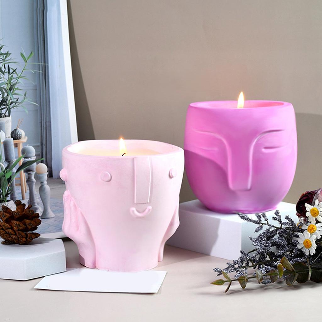 Инновационные силиконовые формы для ваз для цветов, гибкие формы для орнаментов в форме лица, силиконовая форма для цветочных горшков, подходящая для поделок