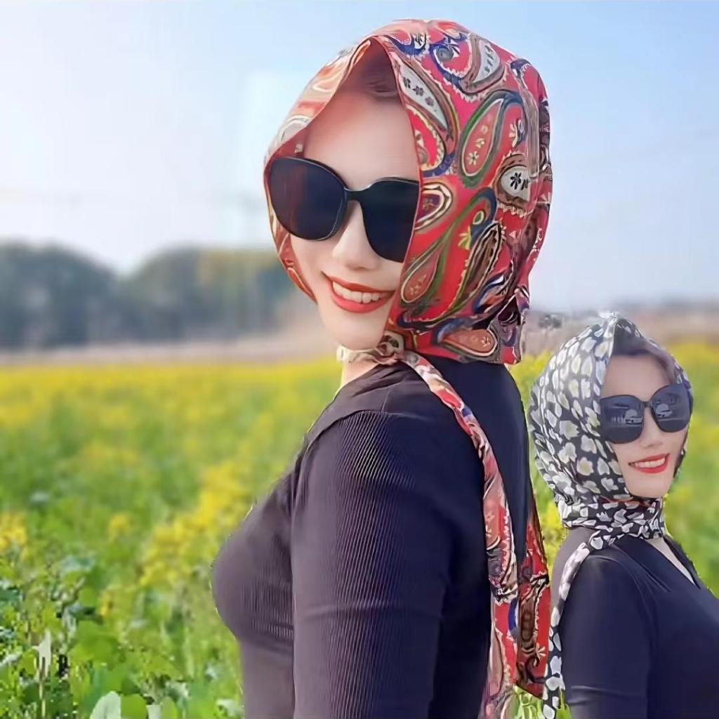 Имитация шелковой мусульманской шапки Баотоу, шарфа, модной солнцезащитной шапки-тюрбана, мягкой женской шапки-хиджаба, платка, исламской шапки