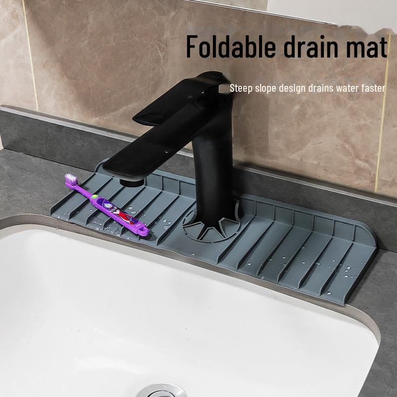 Silicone Faucet Mat: Multi-Function Waterproof & Non-Slip Sink Splash Guard for Kitchen & Bathroom