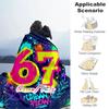 1PC Custom Name Urban Flow 67th Birthday flannel blanket versatile,all-season throw suitable for the living room,bedroom,camping,travel,and gift