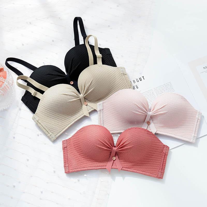 Нескользящий бюстгальтер с неметаллическими кольцами, толстый бюстгальтер со сборками