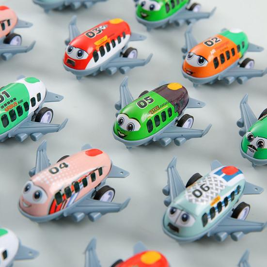 12Pcs Pull Back Wind-up Airplane Toy Educational Spring Clockwork Aircraft Toy Toddlers