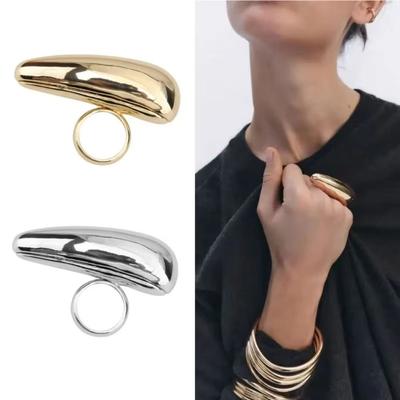 Металлические гладкие большие кольца-капли геометрические кольца на пальцы металлическое кольцо-капля вечеринка