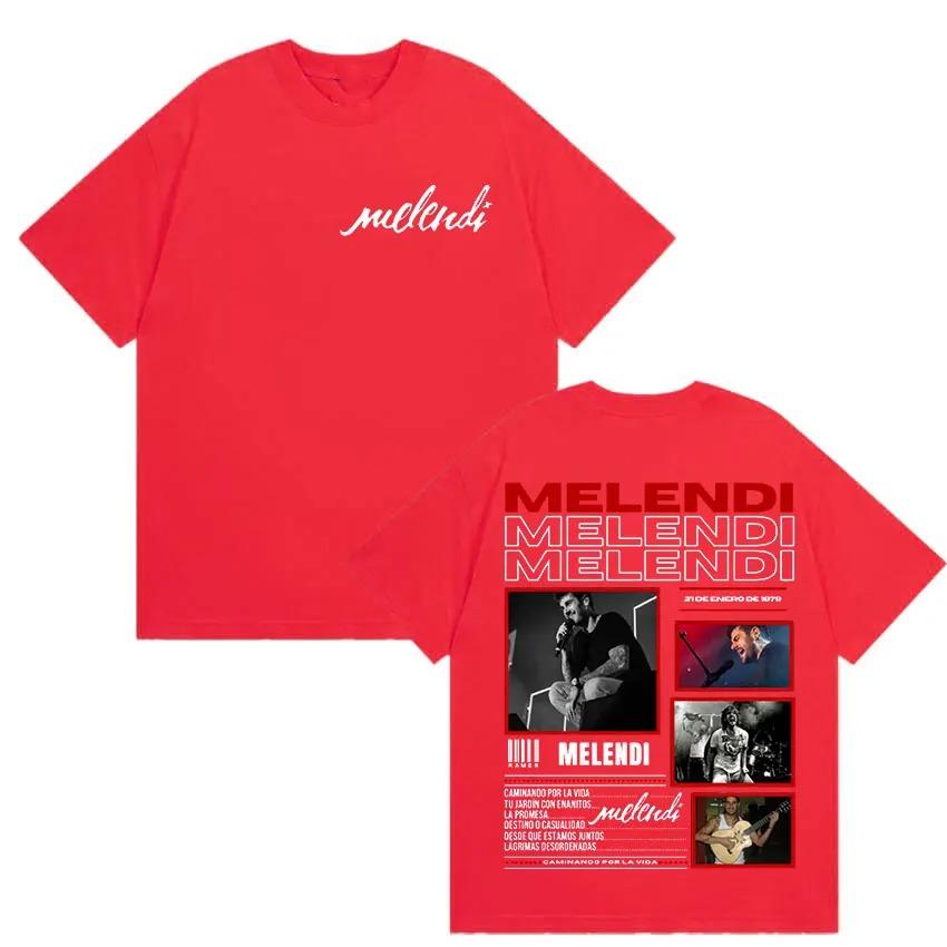 Rapper Melendi Tour 2025 Album Merch T Shirts Men's Vintage Gothic Oversized Cotton T-shirt Plus Size Streetwear Cotton  Hip Hop