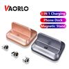 VAORLO Charging Dock Magnetic Holder Micro Type-C 8Pin Phone Charger For Iphone Xiaomi Huawei Desk Stand Charging 3 In 1