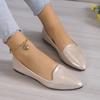 Pointed Toe Metallic Flat Women's Flats Light Concise Loafers Sepatu Slip On Wanita Lightweight Everyday Work Ballet Shoes 36-43