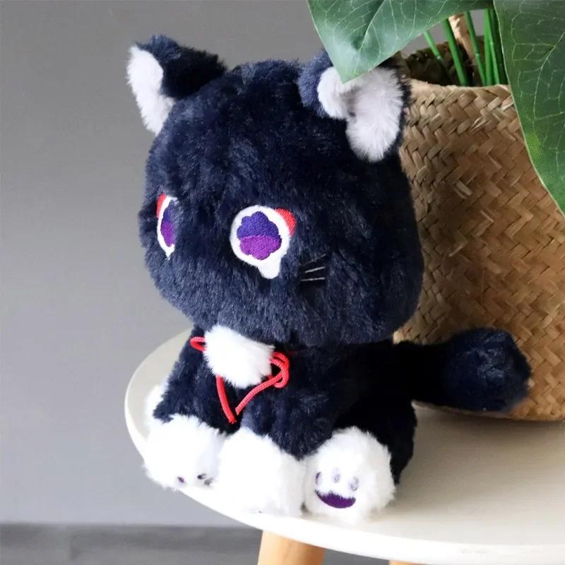 Игра Genshin, черный скарамуш, кот, пушистый удар, странник, домашнее животное, плюшевые игрушки, кукла для косплея, мягкая подушка, подарок для детей