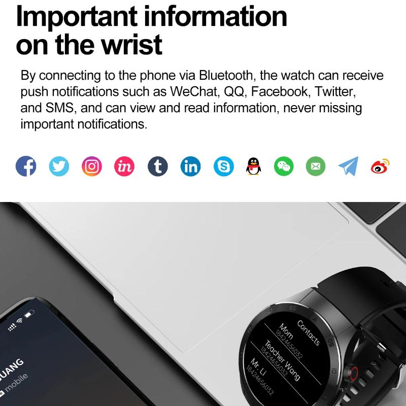 2025 New Non-Invasive Laser Treatment Three High Smart Watch Sapphire Screen Blood Fat Uric Acid ECG Health Diagnosis Smartwatch