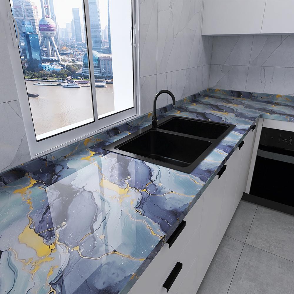 40cm DIY Kitchen Oil Resistant Living Room Bedroom Marble Wall Stickers Wallpaper Waterproof Wallpaper Self Adhesive Painting