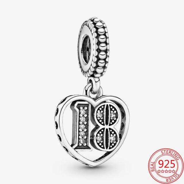 Изящные сверкающие подвески из стерлингового серебра 925 пробы с номером 23, подходящие для модных браслетов и ожерелий, женские ювелирные украшения своими руками, подаркиjavascript: недействительным(0)