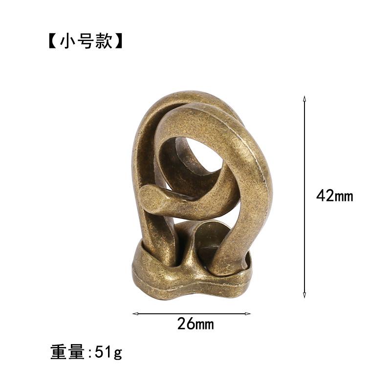 Puzzle Zinc Alloy Intelligence Unlocking Ring Unlocking Set, Nine-Link Educational Toy, Kong Ming Luban Lock Mechanism Box