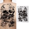 Waterproof Black Scary Skull Temporary Tattoo Large Arm Body Art Tattoos Sticker