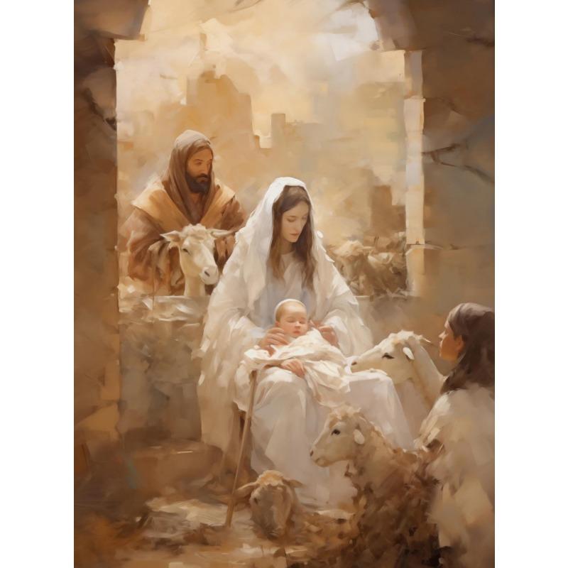Christian Holy Jesus Nativity Virgin Mary Christmas Artwork Poster and Prints Canvas Painting Wall Pictures Home Dorm Decor