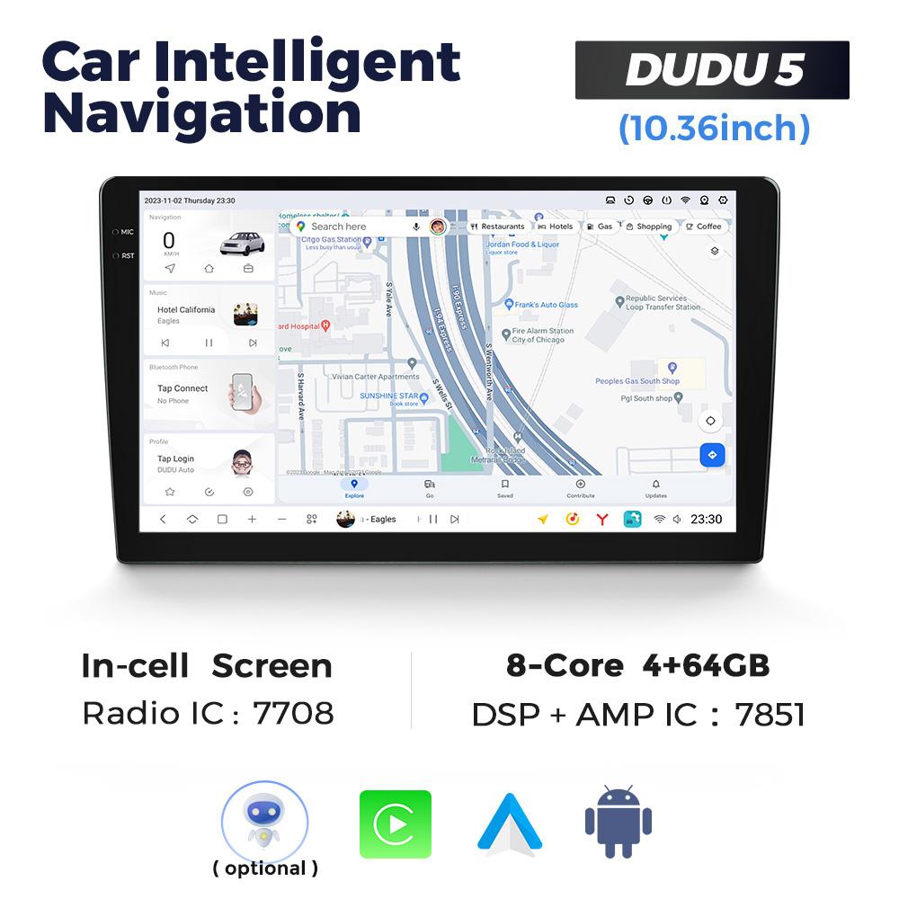 DUDUAUTO DUDU 7 DUDU7 Android 13 Wireless CarPlay Auto Universal 9.5" 10.36" Car Radio Multimedia Player GPS Intelligent System