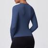Женский дышащий топ для йоги и бега - Повседневный, приятный для кожи, с длинным рукавом, подчеркивающий талию.