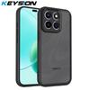 KEYSION Matte Translucent Black Phone Case for HONOR X8c X8b X6c Silicone+PC Clear Shockproof Back Cover for Honor X6c X8b X8c