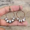 Rainbow Moonstone Rough Earring Electroformed Copper Earrings Genuine Gemstone Jewelry Handmade Boho Earring Electroformed Jewelry For Gift