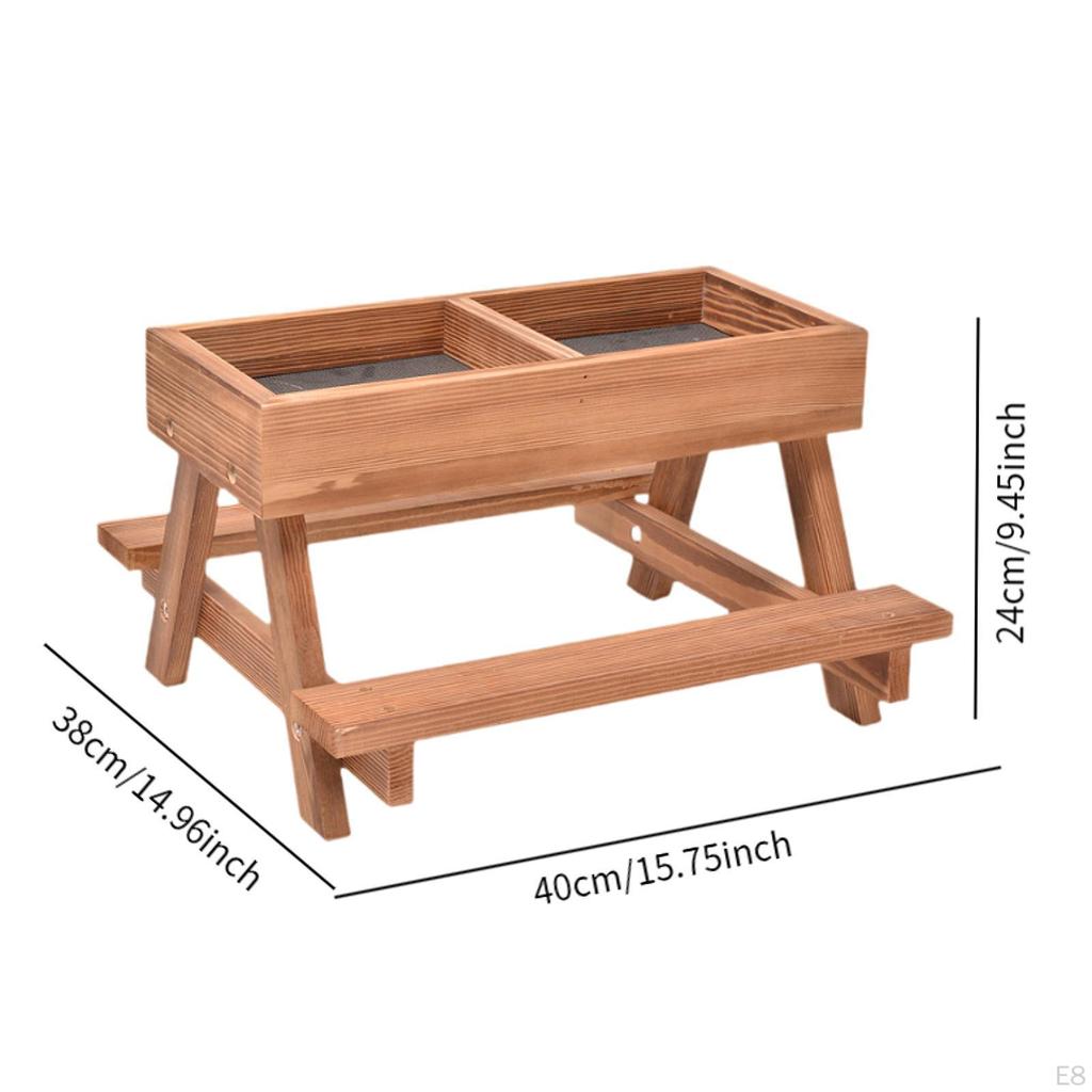 DIY Wooden Chicken Feeder Easy To Assemble Chipmunk Feeding Container Picnic Table No Waste