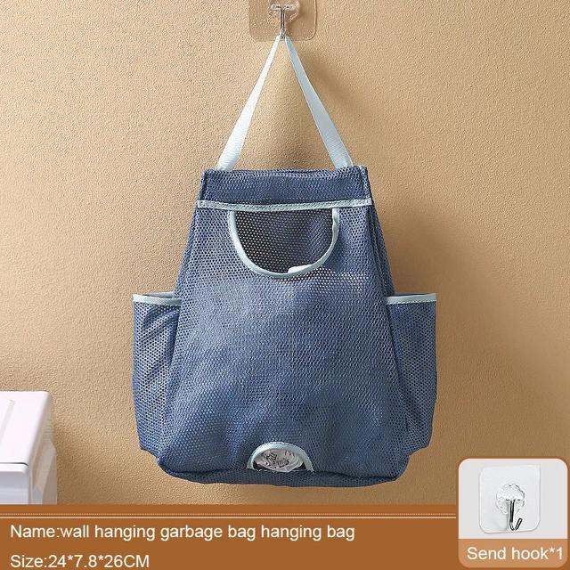Garbage Bag Storage Box For Plastic Bag Wall Hanging Bag Washable Mesh Storage Bags Plastic Bag Holder Dispenser Kitchen Tools