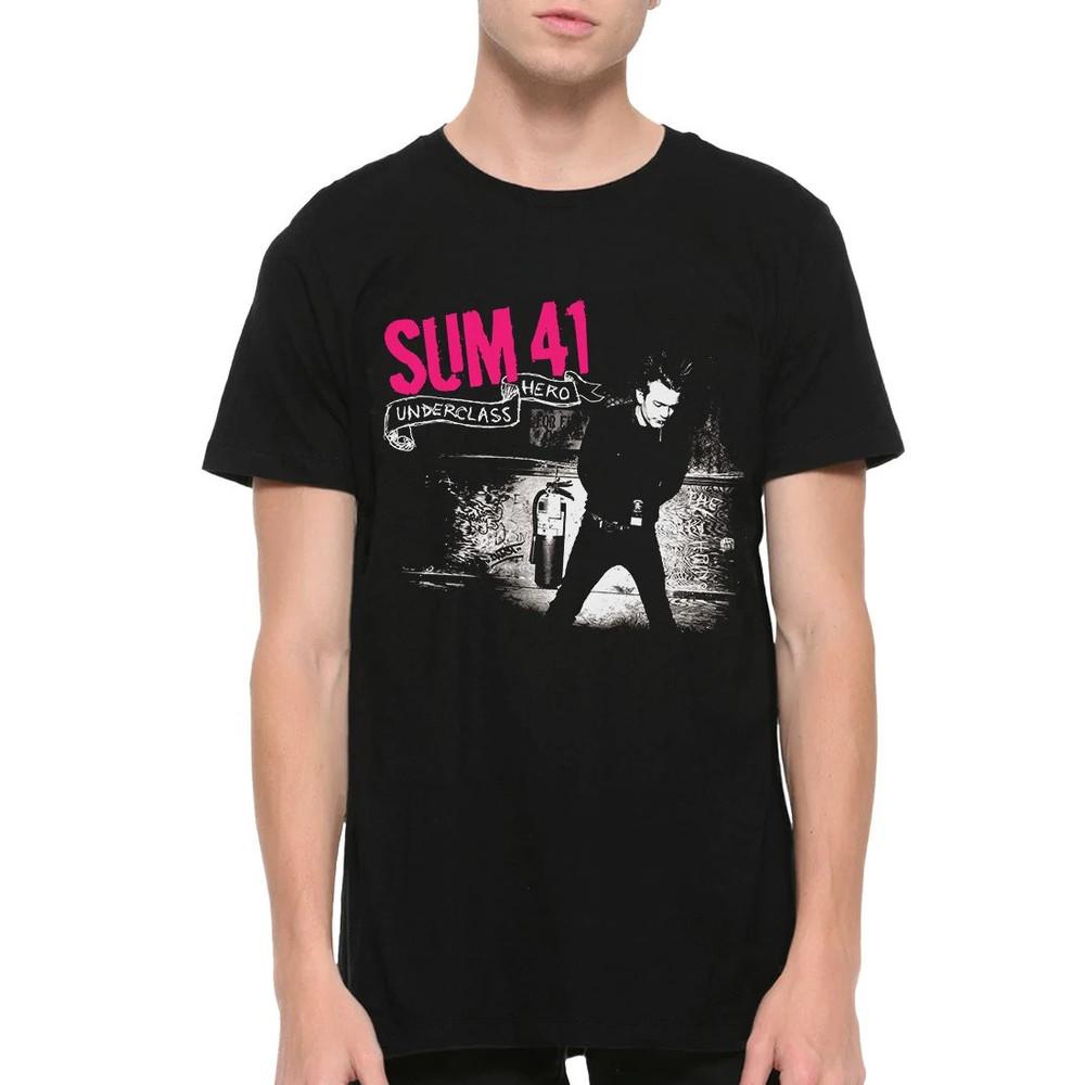 Группа Sum 41 спасибо за подписи Черная S-4XL CG411 Унисекс Футболка