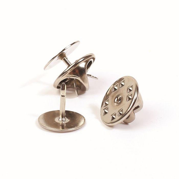 30 supports de pin's argentés 1 cm