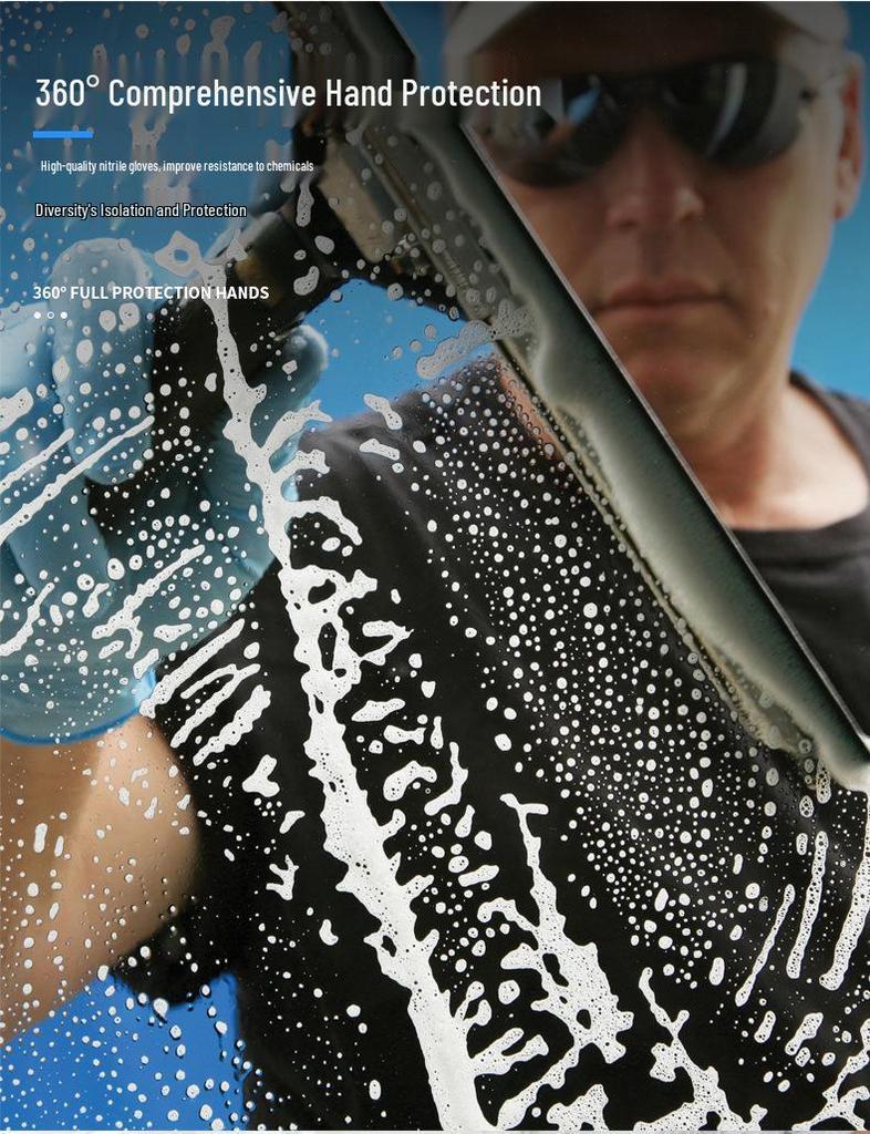 Waterproof Oil-Resistant Blue Nitrile Gloves for Laboratory and Food Grade Use