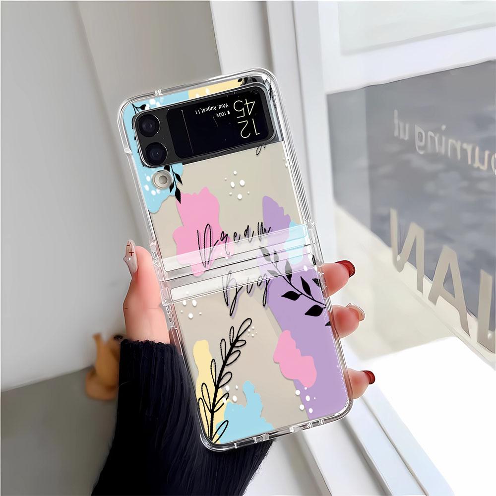Чехол для телефона 'Стрекоза на цветке' для Samsung Z Flip 3 4 5 6 F711 Чехлы Funda для Samsung Z FLIP 3 4 5 6 Чехол-бампер Funda Coque