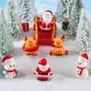 Stylish Resin Christmas Santa Claus And Snowman Miniature Ornaments Tabletop Decor