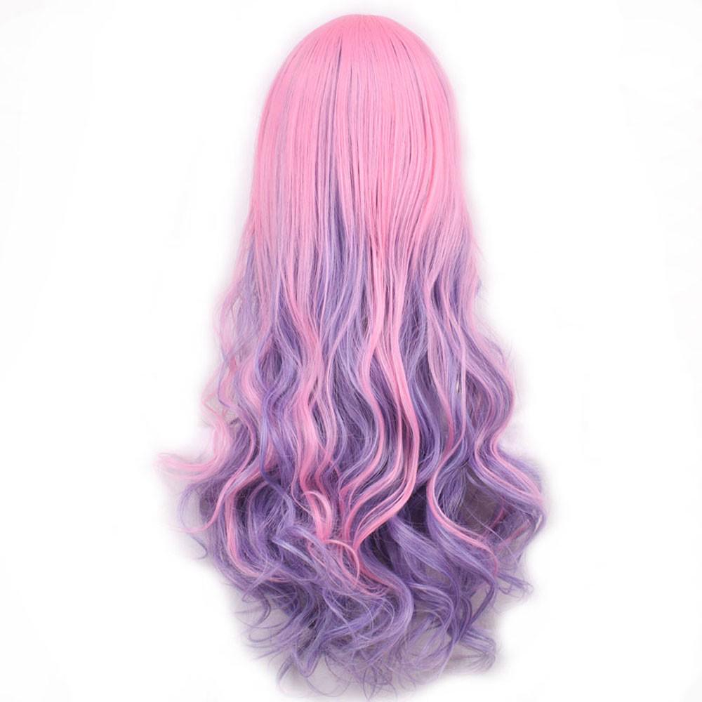 Women Lady Long Hair Wig Curly Wavy Synthetic Anime Cosplay Party Full Wigs
