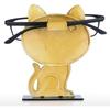 Spectacle Holder Metal Eyeglass Eyewear Rack Animal Sculpture Eyeglass Display Stand (Cat Shape)