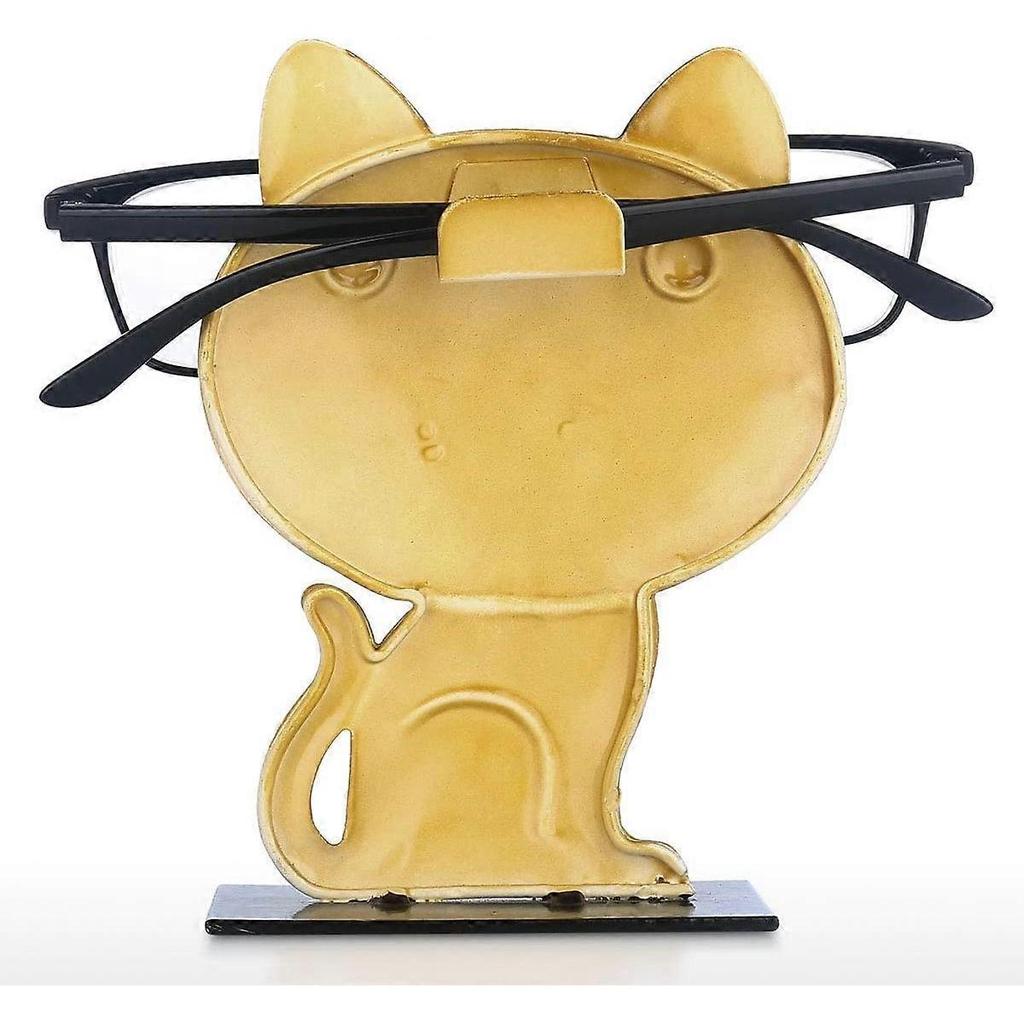 Spectacle Holder Metal Eyeglass Eyewear Rack Animal Sculpture Eyeglass Display Stand (Cat Shape)
