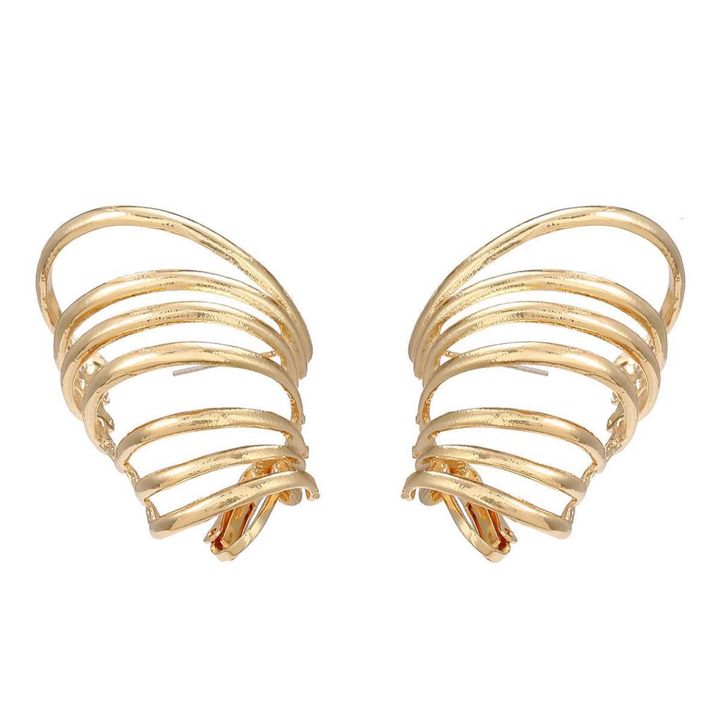 Новые серьги из сплава осень/зима: Стильный европейский и американский дизайн, многослойные обручи, простая пружинная форма для женщин.