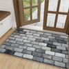 Stylish Stone Wall Texture Welcome Mat Non-Slip Machine Washable Carpet for Living Room Bedroom Kitchen and Laundry Rug