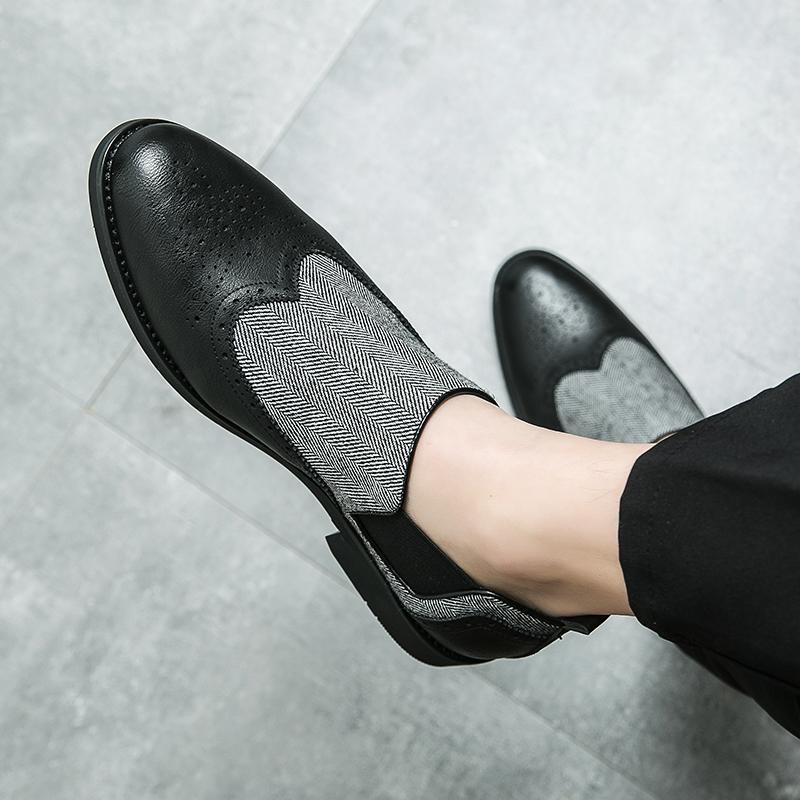 Мужские мокасины, броги, коричневые туфли с контрастной строчкой, деловые, свадебные, на выпускной, для смокинга, вечерние, туфли «Челси», большой размер