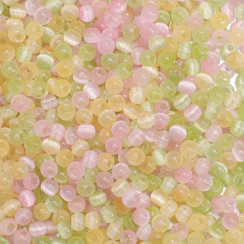4 мм желейные стеклянные бусины «кошачий глаз» из проса, свободные бусины, аксессуары ручной работы, нанизанные вручную бусины, круглые бусины, цепочка для сотового телефона, круглые бусины, прекрасный цвет