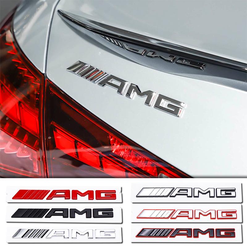 Rear Trunk Tailgate AMG Letter Badge 3D ABS Black Chrome For Mercedes Benz W204 W205 W203 W211 W212 W213 W201 W210 Accessories UVWXY1